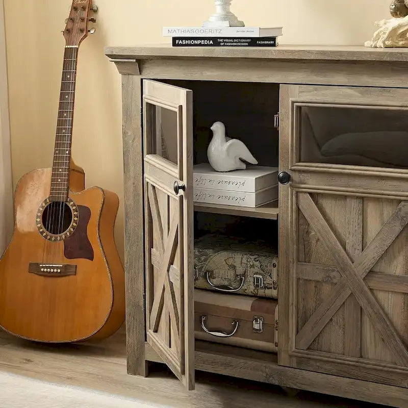 2 Doors Cabinet Large Buffet Sideboard Cabinet, Bar Wine Cabinet, Coffee Bar Wine Bar Storage Cabinet
