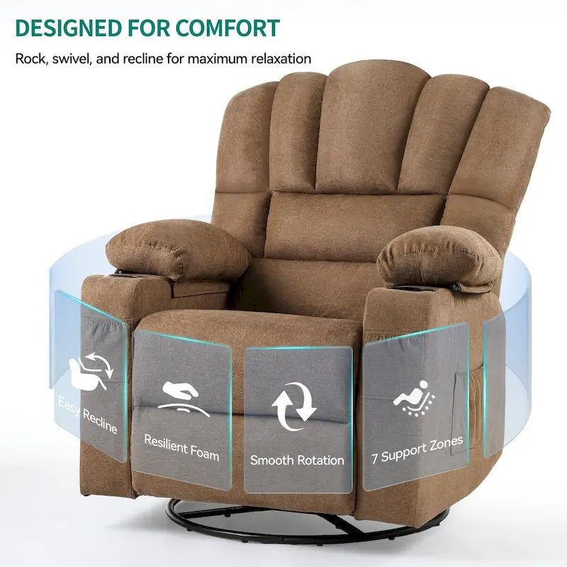Manual Swivel Rocking Recliner Chair for Elderly Swivel Glider Rocker Recliner Chair