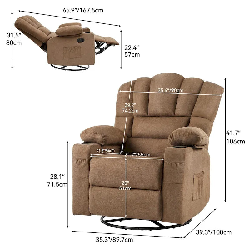 Manual Swivel Rocking Recliner Chair for Elderly Swivel Glider Rocker Recliner Chair